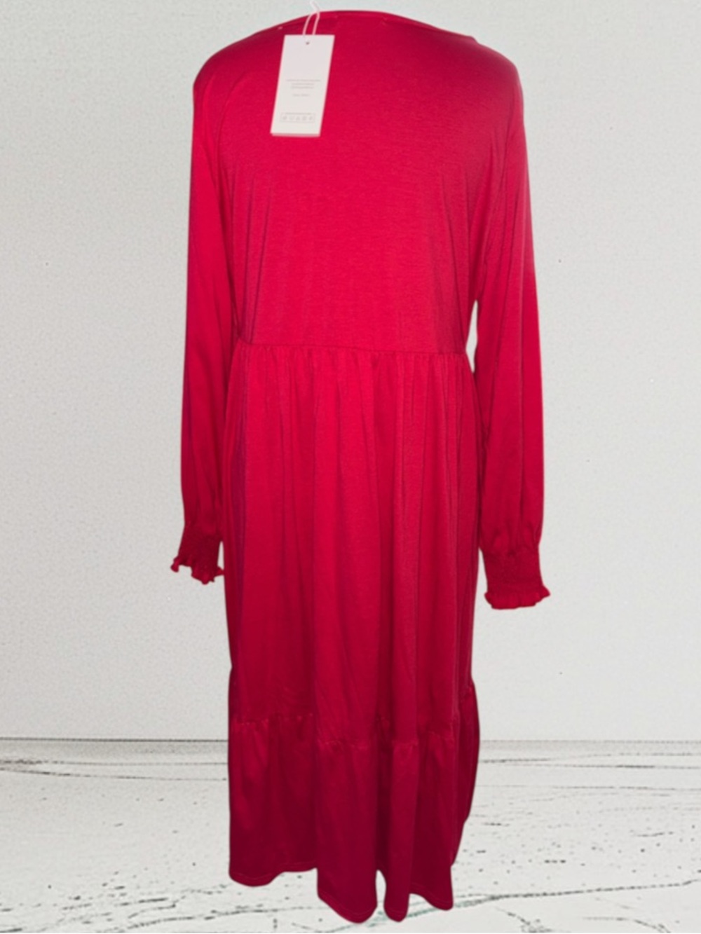 UVN Red Tiered Maxi Dress,P2P:20.5-22”,L:48” NWT - Picture 2 of 9